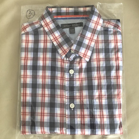 Banana Republic men’s short sleeve checkered shirt M - Picture 10 of 10